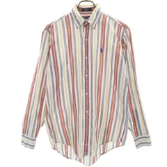 ポロバイラルフローレン 80s USA製 緑タグ ボーイズ ヴィンテージ ストライプ柄 長袖 ボタンダウンシャツ 20 Polo by Ralph Lauren キッズ
