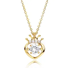 ダンシングストーンネックレス レディース 王冠 ハート czダイヤ ゴールド 金