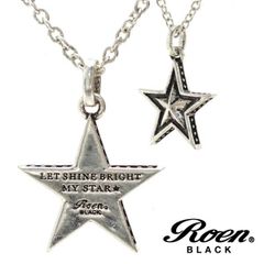 Roen BLACK ロエンブラック スターペンダント ネックレス キュービックジルコニア 星 メンズアクセサリー