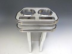 30ヴェルファイア/アルファード前期（15/1～) フロントカップホルダー グレーウッド　 BKｘフルメッキ