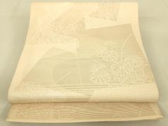 A◇着物くつろぎ 夏物 草花模様 金糸 萩 六通 正絹 薄物 絽 紗 袋帯