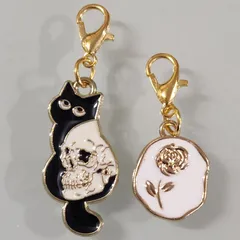 【139】ミニサイズ♡ファスナーチャーム♡2個セット♡猫♡ハロウィン