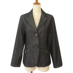 クロコダイル CROCODILE ジャケット テーラード デニム ストレッチ L 黒 ブラック