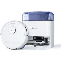 ECOVACS DEEBOT mini 吸引力8000Pa 全自動 ロボット掃除機 加圧回転式デュアルモップ 水拭き両用 自動ゴミ収集 コンパクト 小さい AI汚れ検知 毛が絡まない 自動モップ洗浄 モップ乾燥 高精度マッピング 障害物回避 ブルー