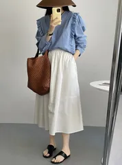 スカート Aライン レディース フレア ロングスカート ロング マキシ ゴム ウエストゴム 大きいサイズ  ゆったり 無地 taochuan32