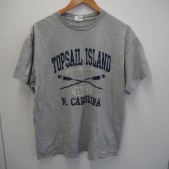 (アメリカ古着)デルタ DELTA PRO WEIGHT "TOPSAIL ISLAND" マリンロゴTシャツ L