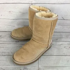 UGG★ムートンブーツ【23.0/ベージュ】スエード加工/ショート丈/アグ◆F-08<sale>