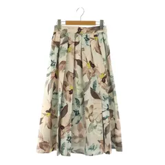 アプワイザーリッシェ Apuweiser-riche ニュアンスフラワータックフレアスカート ロング プリント 0 ライトグレー /MY ■OS