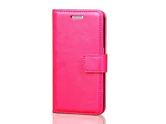 iPhone5 5S SE 初代 4インチ 手帳型 PUレザー スマホケース 桃色 Y161