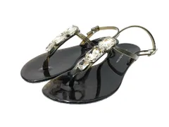 ファビオルスコーニ FABIO RUSCONI ビジュー PVC サンダル レディース トング ブラック 37 23.5 601sh-24