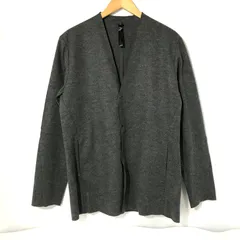 wjk カーディガン 2-ply hook cardigan ミドル丈 ウール シンプル フック 古着 無地 Lサイズ グレー ダブルジェーケー トップス A12384◆のサムネイル