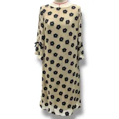 M’S GRACY エムズグレイシー 花柄シアーワンピース 総柄 フラワー リボン PM-011137 黒 ベージュ ブラック サイズ38 レディース 夏 ゴーゴー古着 久喜倉庫店 23 No.溝有509