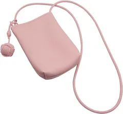 Crossmarbery(クロスマーベリー) スマホポーチ 可愛い 軽量 ショルダー バッグ 縦型 ミニ コンパクト シンプル ショルダーバッグ 斜めがけ 携帯ポーチ ポシェット 肩掛け CY108-Pink(ピンク)