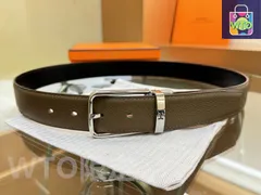 【今日特価】HERM?S Leather Belt シグネチャーデザイン-1