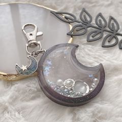 レジン　シェイカーキーホルダー　月