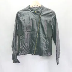 ◇ URBAN RESEARCH Sonny Label クール フェイクレザー 長袖 ライダースジャケット サイズ38 ブラック レディース E  【1404240025998】