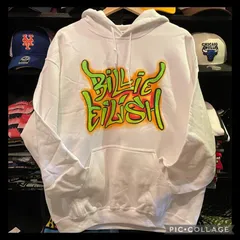 US公式正規品⭐️ ビリーアイリッシュ スウェット フーディー パーカー ホワイト BILLIE EILISH ビリー・アイリッシュ LOGO HOODIE Pullover