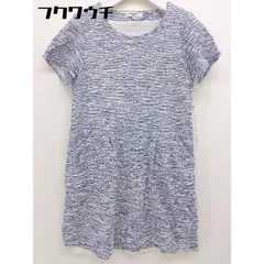◇ NATURAL BEAUTY BASIC 半袖 ミニ チュニック ワンピース サイズM ブルー ホワイト系 レディース  【中古】 【1112030003124】