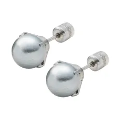 【グレーシルバー × 7mm】[Cream dot. クリームドット公式]ステンレス製 金属アレルギー つけっぱなし サージカルステンレス ネジロック式 キャッチ 円柱型 パール 両耳用 5サイズ