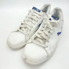 ◇ Θ PUMA プーマ ブランドロゴ刺<!-利用不可文字-!> ローカットスニーカー サイズ24.5 ホワイト ネイビー レディース メンズ E  【1502180012716】