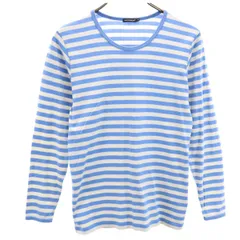 marimekko マリメッコ ボーダー柄 長袖 Tシャツ XS 水色 ロンT レディース 古着