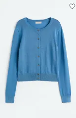 h ＆ m H&M(エイチ・アンド・エム) ファインニットカーディガン 青 xs エイチ・アンド・エム