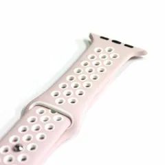 [38/40/41mm/ピンクホワイト] Apple Watch バンド Apple Watch ベルト アップルウォッチ バンド アップルウォッチ ベルト スポーツバンド スポーツベルト シリコン ベンチレーション シリコンバンド シリコンベルト
