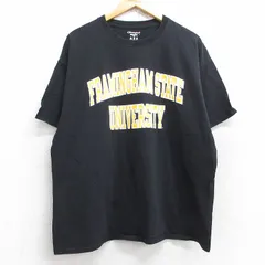 XL/古着 チャンピオン champion 半袖 ブランド Tシャツ メンズ フレイミングハム 大学 コットン クルーネック 黒 ブラック 25aug19 中古