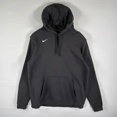 古着 ナイキ NIKE パーカー スウェット フーディ プルオーバー ワンポイントロゴ刺繍 大きいサイズ XL  ダークグレー メンズ
