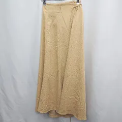 ◇ ⊆ nano universe ナノ ユニバース ウエスト紐有 ロング フレア スカート サイズ38 ベージュ系 レディース E  【1505220002654】