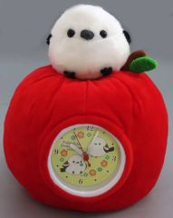 【中古】置き時計・掛け時計 赤い実 ちょこんとぬいぐるみ時計2 「ふくふくシマエナガ」