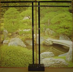 衣桁☆几帳型衣桁 H170cm 黒塗☆着物・帯・タペストリー NHKで使用 