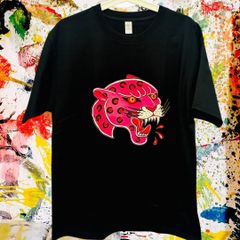 TIGER タトゥーデザイン リプリント Tシャツ 半袖 メンズ 新品 ピンク  ハイデザイン 個性的 ハイデザイン 攻め 春 夏 男性 トップス カットソー お洒落 キャラクター 可愛い