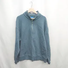 ◇ ⊇ BEAMS ビームス ハーフジップ 長袖 トレーナー スウェット サイズXL ブルー系 メンズ E  【1502180066528】