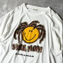 90s プリントTシャツ スマイル ドレッド レゲエ ラスタカラー ラッパー