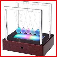 【特売】ニュートンのゆりかご バランスボール 振り子ボール LEDライト 七つ色変更 プレゼント クレードル ストレス減らす 実験キット 卓上 フレーム インテリア オフィス 部屋飾り物