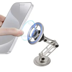 iPhone/Android4-7インチ多機種と99%車種が対応 車載用 ホルダー スマホ 取付簡単 片手操作 携帯スタンド 車用品 (シルバー) 高い耐久性 航空合金製 携帯ホルダー 長さ伸縮可折りたたみ式 全方位自由調整可能 360°+180°+270°角