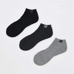 ニューバランス 靴下 3足組 メンズ レディース newbalance ショートレングス3Pソックス 23-29cm  ロゴソックス スポーツ   くつ下  男女兼用 ホワイト 黒 グレー 灰色/LAS35704-AS1