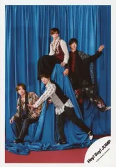 【中古】生写真(ジャニーズ) Hey! Say! JUMP/集合（4人）/全身・衣装黒・白・赤・目線右・中島左手上げ・背景青/「Hey! Say! JUMP LIVE TOUR 2019-2020 PARADE」グッズオフショット/公式生写真