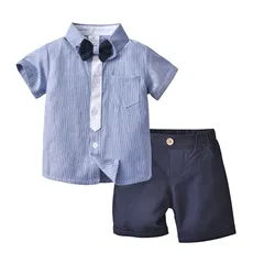 子供服 キッズ フォーマル スーツ 男の子 ベビー服 半袖シャツ+ズボン 2点セット 夏 ブリティッシュスタイル タキシード風 卒園式 入園式 七五三 お宮参り 結婚式 入学式 90 100 110 120 130 140cm