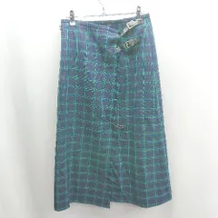 ◇ ⊇ GlenFyne グレンファイン チェック柄 ロング フレア スカート サイズ表記なし グリーン レディース E  【1502180072079】