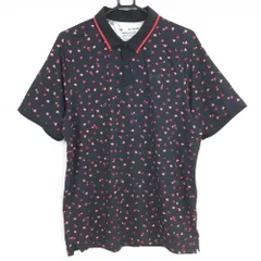 ★SALE価格★アンダーアーマー 半袖ポロシャツ 黒×ピンク 小花柄 胸元ロゴ メンズ XL ゴルフウェア UNDER ARMOUR