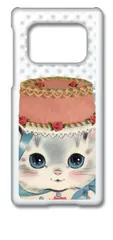 【新品未使用】AQUOS R6 SH-51B クリア ハードケース ( 猫ドット ) レトロ ドット 猫 帽子 cl-sh51b-195