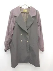 ◇ belle vintage 袖スウェード系 膝丈 長袖 トレンチ コート サイズF ブラウン系 レディース P 【1310020010378】のサムネイル