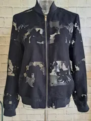 ZARA(ザラ) 黒 フラワー ブルゾン S