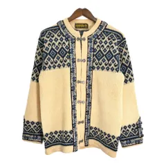 80年代 ノルウェー製 nordstrikk ノードストリック チロリアンニットセーター ユーロ アイボリー (メンズ M相当) 中古 古着 R6907