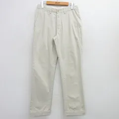 W30/古着 ラルフローレン ブランド パンツ メンズ コットン 薄ベージュ カーキ 25jul07 中古 ボトムス ロング