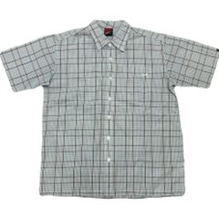 【超希少】80s - 90s OLD ONEILL Logo Embroidery Check S/S Shirt Lサイズ レトロ ビンテージ チェック柄 刺繍 インド オールドスケーター【FU000028】