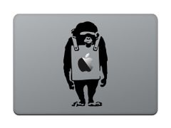 【特価】カインドストア MacBook Pro 13 / 15インチ 2016 / 12インチ マックブック ステッカー シール モンキー Banksy Monkey 12インチ/13インチ ブラック M779-1213-B