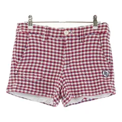 サイズ：0 PEARLY GATES パーリーゲイツ  裏地付 ニットショートパンツ チェック柄 レッド系 [240101506624] ゴルフウェア レディース ストスト